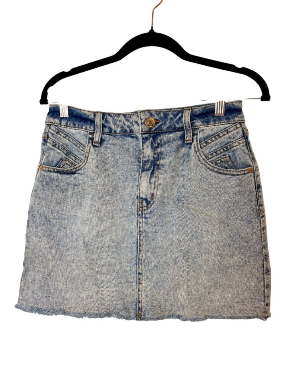 Wild Fable Blue Acid Wash Denim Mini Skirt Y2K Indie Sleaze Size 6